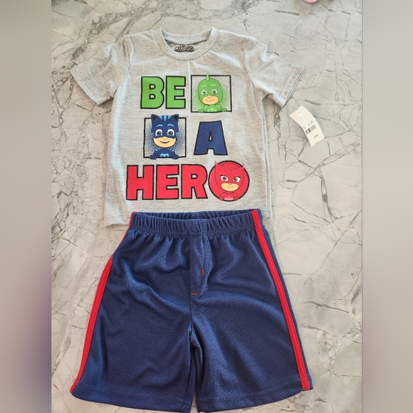 PJ Masks Basketball Shorts and T Shirt Set (read size details**) - Picture 1 of 2